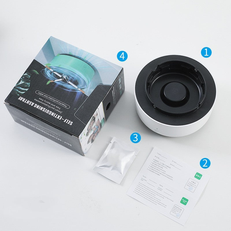 Smoke Removal Air Purification Ashtray – Automatic Anion Purifier for Home & Car