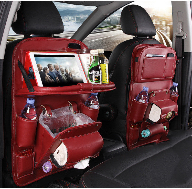 PU Leather Car Seat Back Storage Organizer