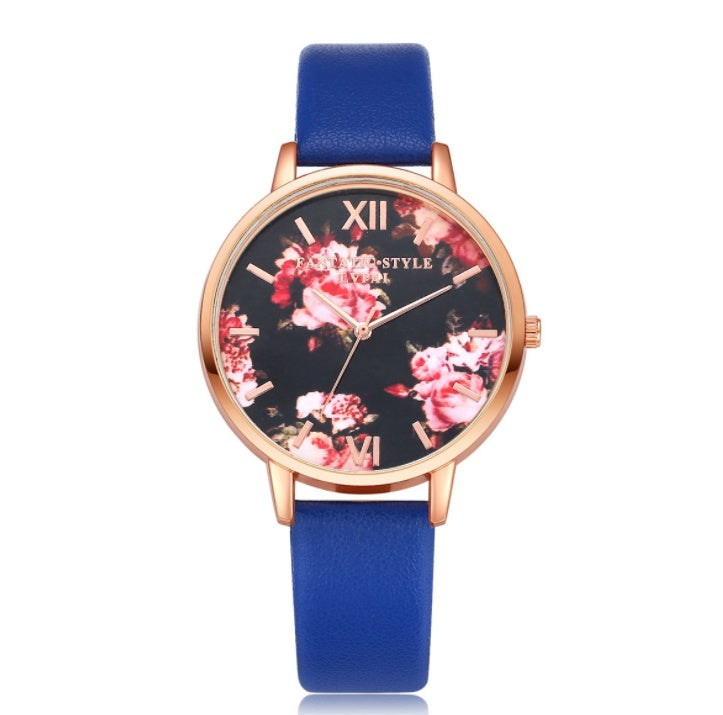 Rose Gold Women’s Quartz Watch with Leather Strap