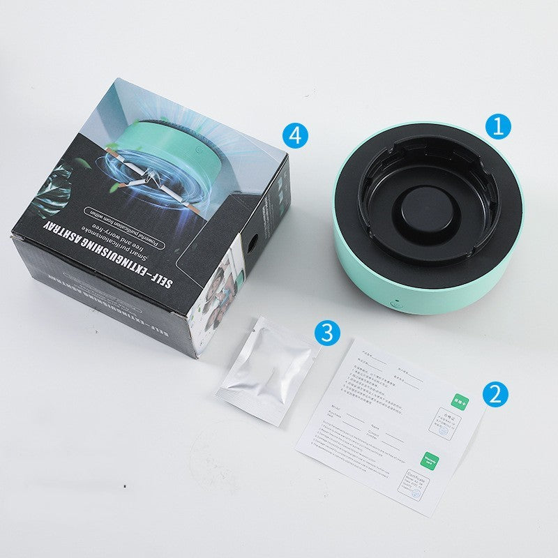 Smoke Removal Air Purification Ashtray – Automatic Anion Purifier for Home & Car