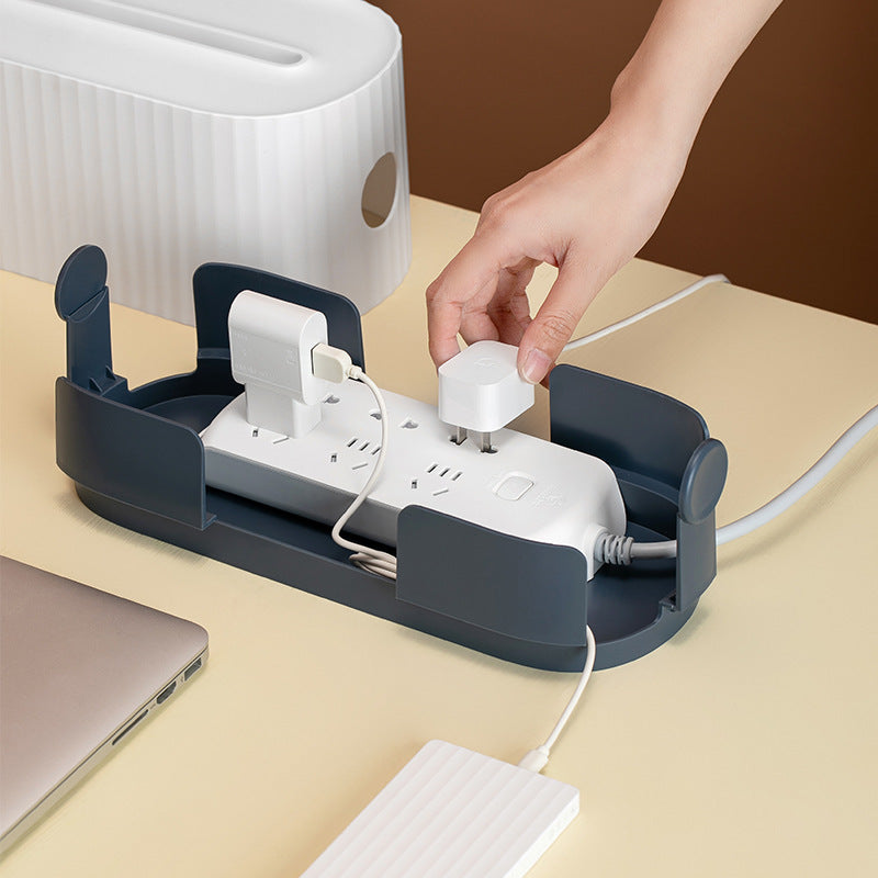 Power Strip Cable Storage Box – Anti-Dust Charger Socket & Wire Organizer