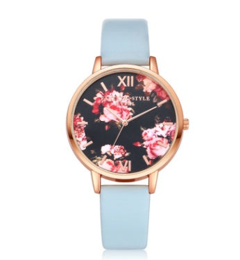 Rose Gold Women’s Quartz Watch with Leather Strap