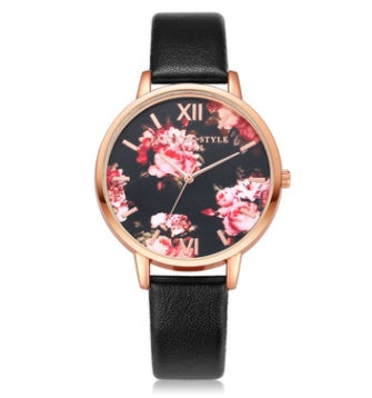 Rose Gold Women’s Quartz Watch with Leather Strap
