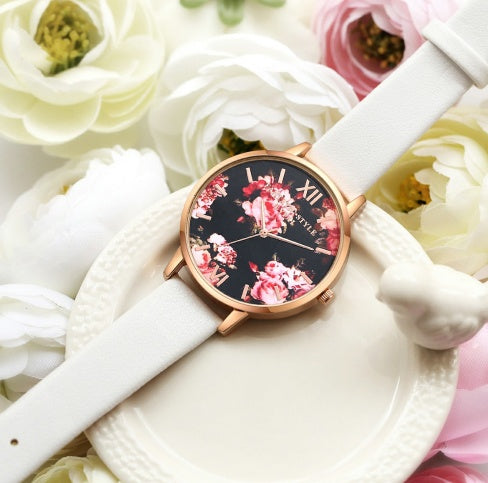 Rose Gold Women’s Quartz Watch with Leather Strap