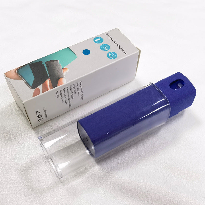 Portable Screen Cleaning Artifact – Spray Bottle with Integrated Wipe