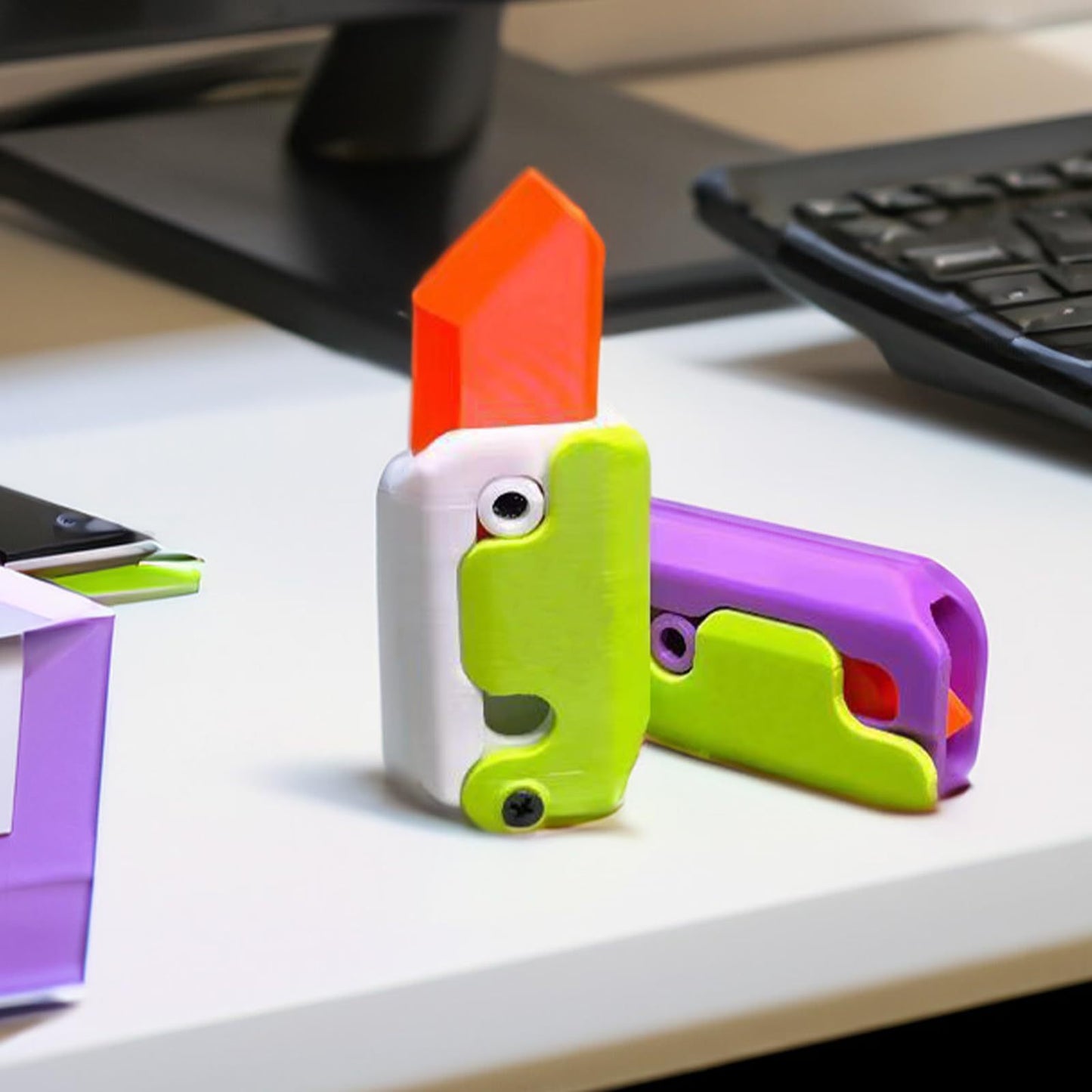 3D Printing Gravity Cube – Mini Jumping Radish Toy & Pendant for Kids