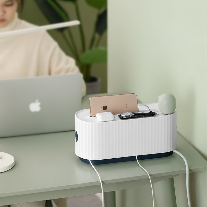 Power Strip Cable Storage Box – Anti-Dust Charger Socket & Wire Organizer