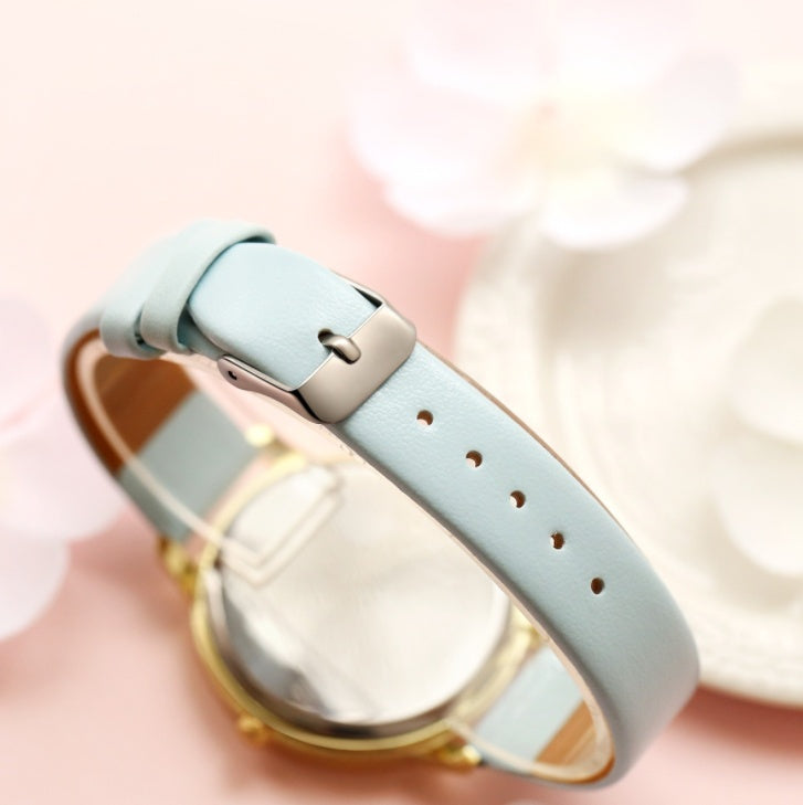 Rose Gold Women’s Quartz Watch with Leather Strap