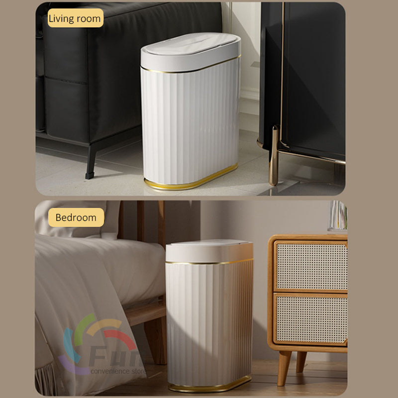 Smart Trash Can with Lid – Automatic Induction Dustbin for Bedroom, Kitchen & Car
