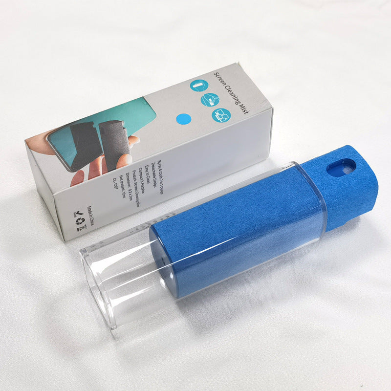 Portable Screen Cleaning Artifact – Spray Bottle with Integrated Wipe
