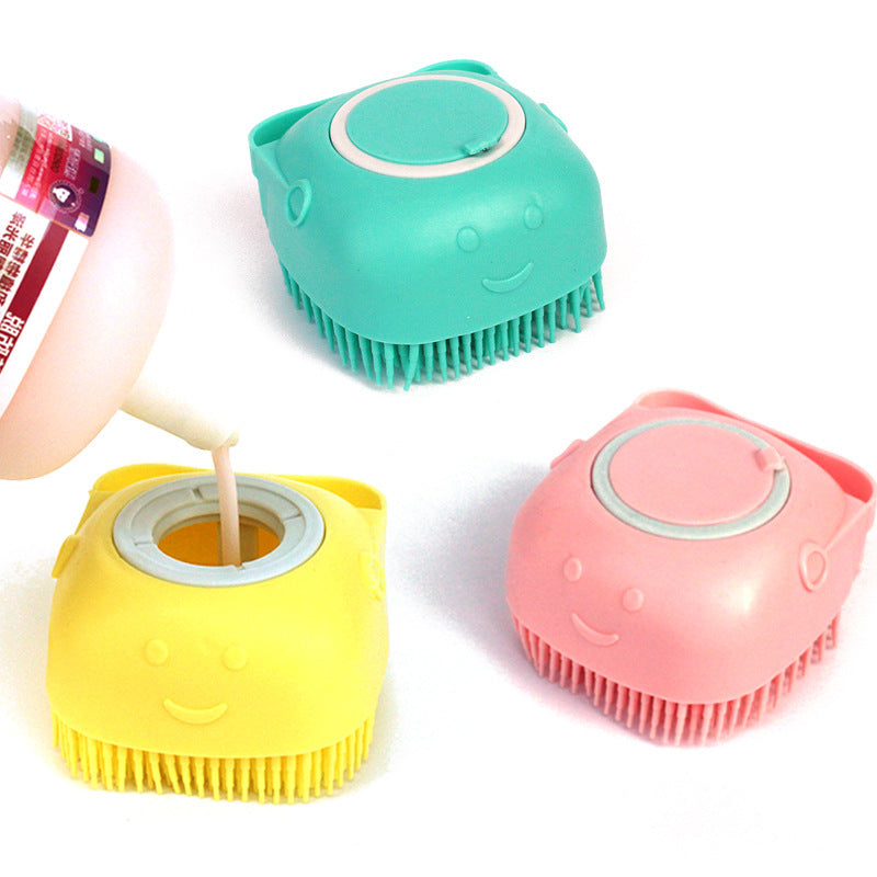 Silicone Pet Bath & Grooming Glove with Shampoo Dispenser