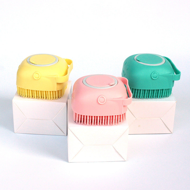 Silicone Pet Bath & Grooming Glove with Shampoo Dispenser