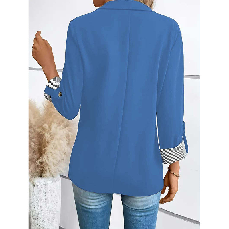 Women’s Casual Open Front Blazer – Long Sleeve Office Jacket