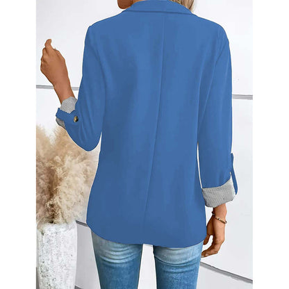 Women’s Casual Open Front Blazer – Long Sleeve Office Jacket