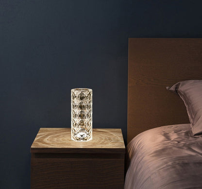 Nordic Crystal Touch Lamp – USB Dimmable Night Light