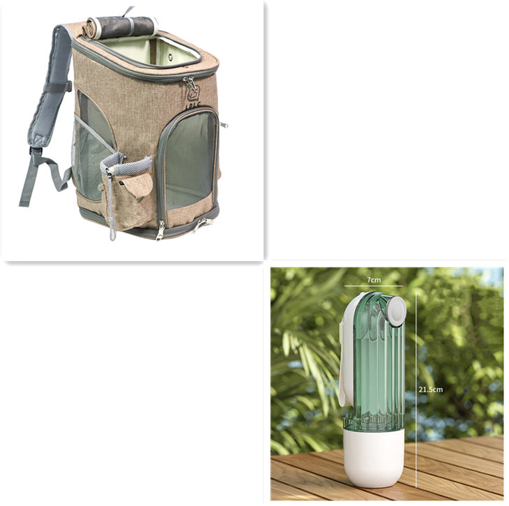 2-in-1 Pet Water & Food Cup – Portable Dog Walking Bottle with Segment Design