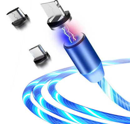 Flowing Light Magnetic Data Cable – iPhone/Android/Type-C