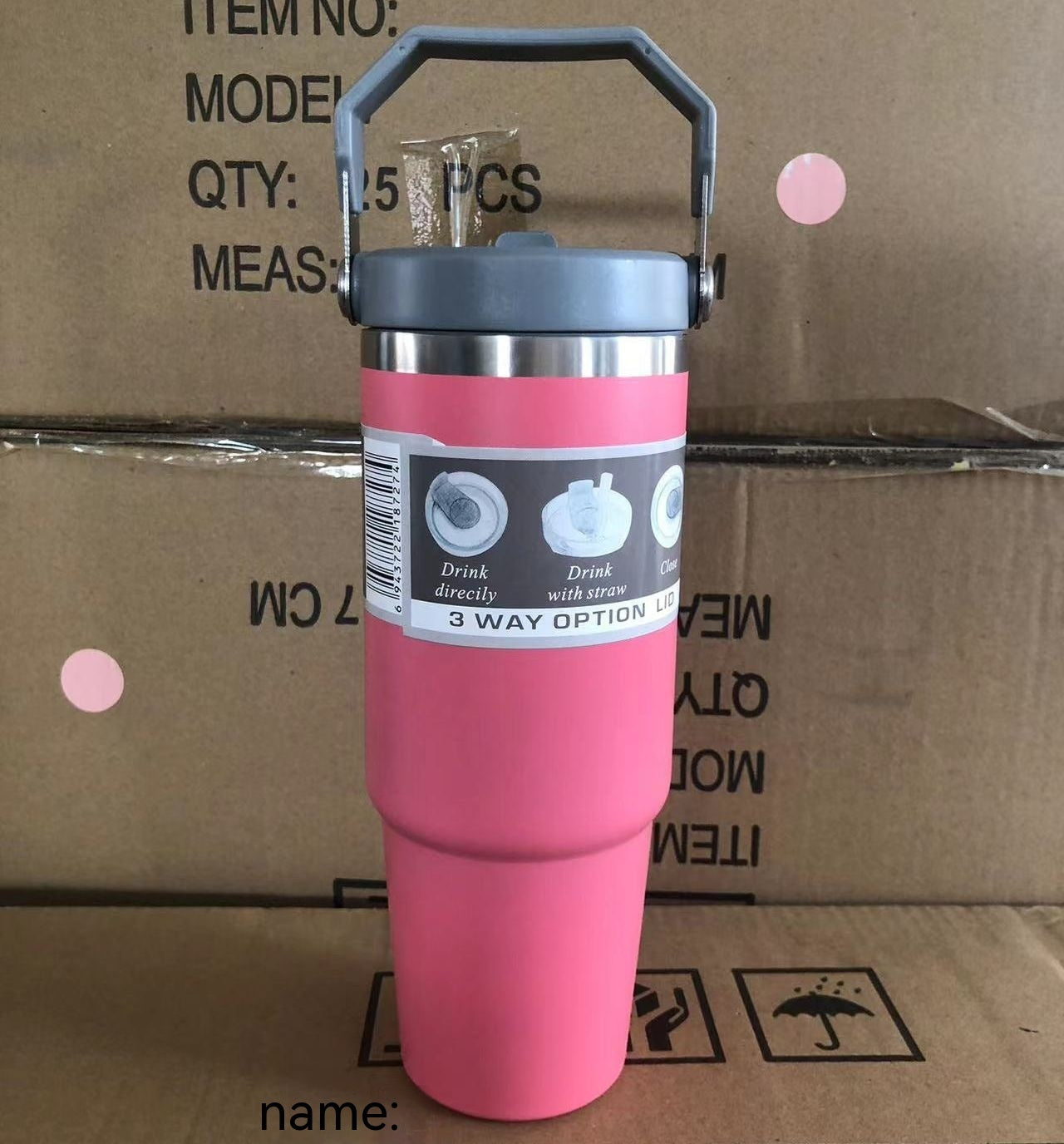 Portable Stainless Steel Travel Coffee Tumbler – Sports Water Bottle with Handle Cover