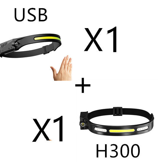 COB LED Induction Headlamp – USB Rechargeable Waterproof Camping & Hunting Light