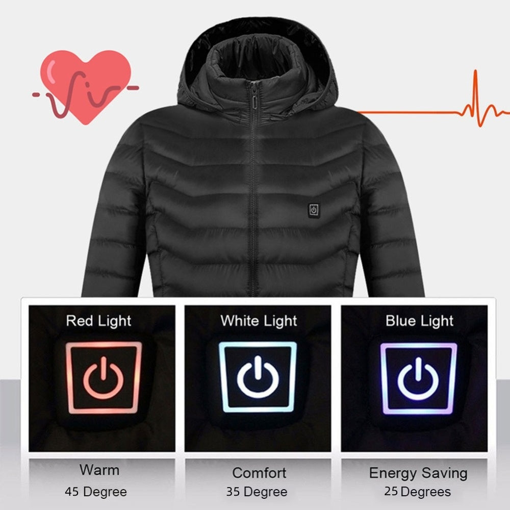 Heated USB Electric Jacket – Winter Thermal Cotton Coat for Men
