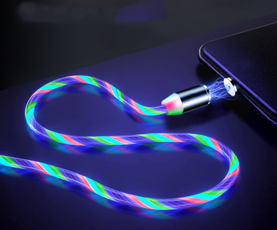 Flowing Light Magnetic Data Cable – iPhone/Android/Type-C