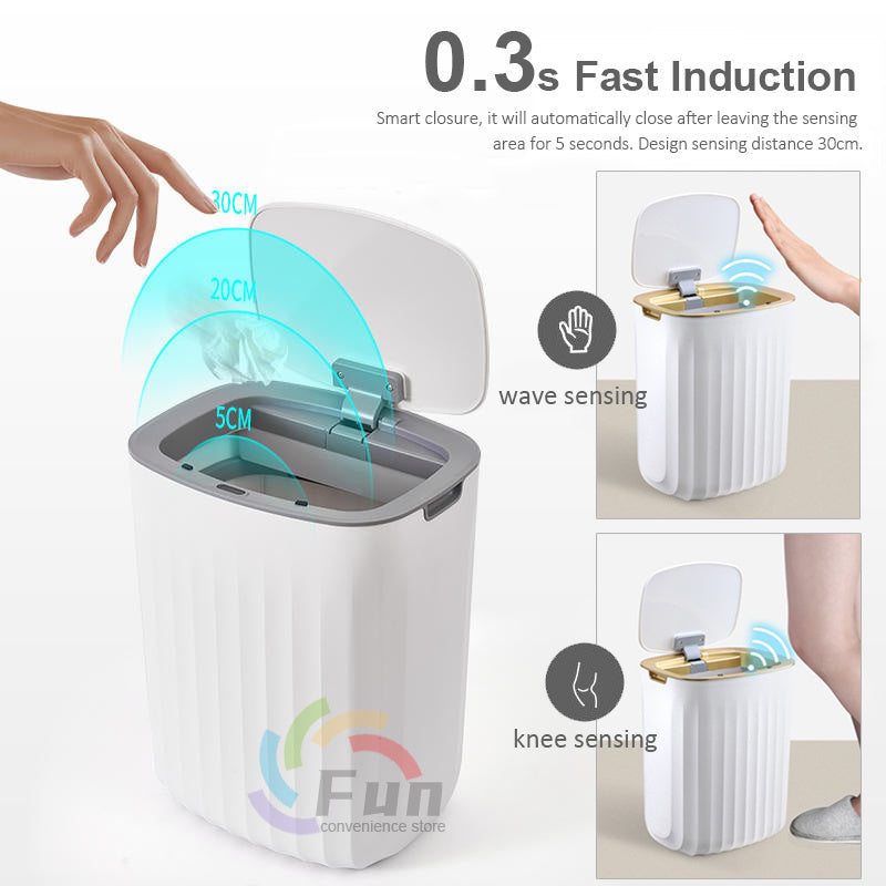 Smart Trash Can with Lid – Automatic Induction Dustbin for Bedroom, Kitchen & Car