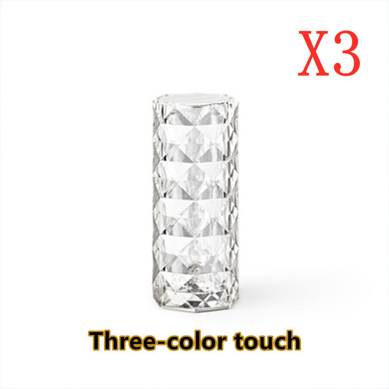 Nordic Crystal Touch Lamp – USB Dimmable Night Light