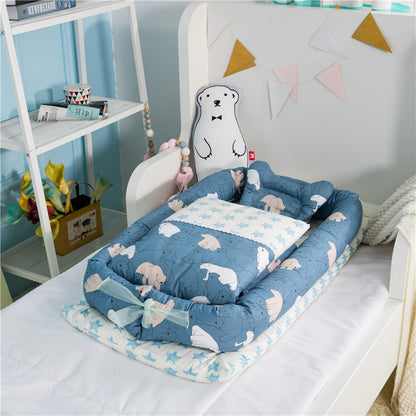 Foldable Portable Baby Crib – Anti-Pressure Newborn Travel Bed