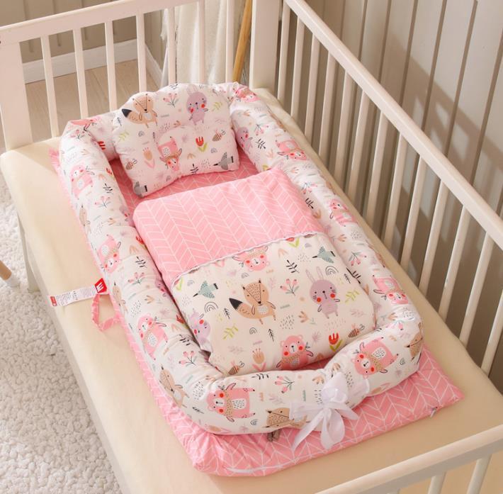 Foldable Portable Baby Crib – Anti-Pressure Newborn Travel Bed