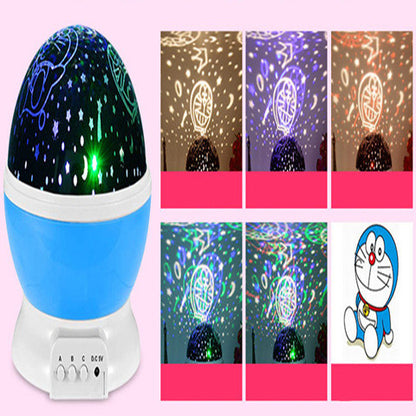 LED Projector Light USB Starry Sky Night Light Rotating Bedside Table Lamp