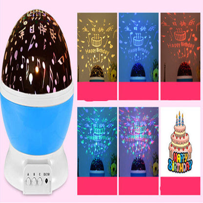 LED Projector Light USB Starry Sky Night Light Rotating Bedside Table Lamp