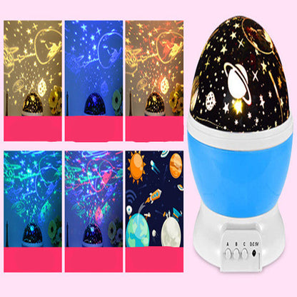 LED Projector Light USB Starry Sky Night Light Rotating Bedside Table Lamp