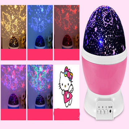 LED Projector Light USB Starry Sky Night Light Rotating Bedside Table Lamp