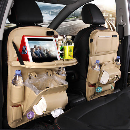 PU Leather Car Seat Back Storage Organizer