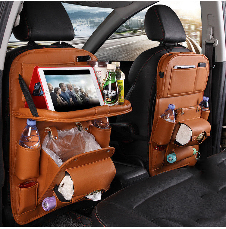 PU Leather Car Seat Back Storage Organizer