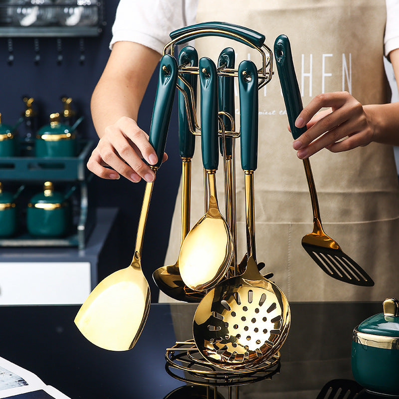 7 PCS Silicone & Stainless Steel Utensil Set