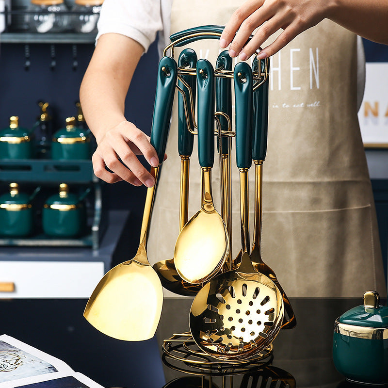 7 PCS Silicone & Stainless Steel Utensil Set