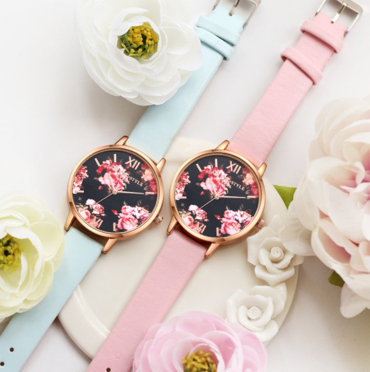 Rose Gold Women’s Quartz Watch with Leather Strap