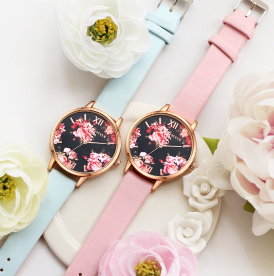 Rose Gold Women’s Quartz Watch with Leather Strap