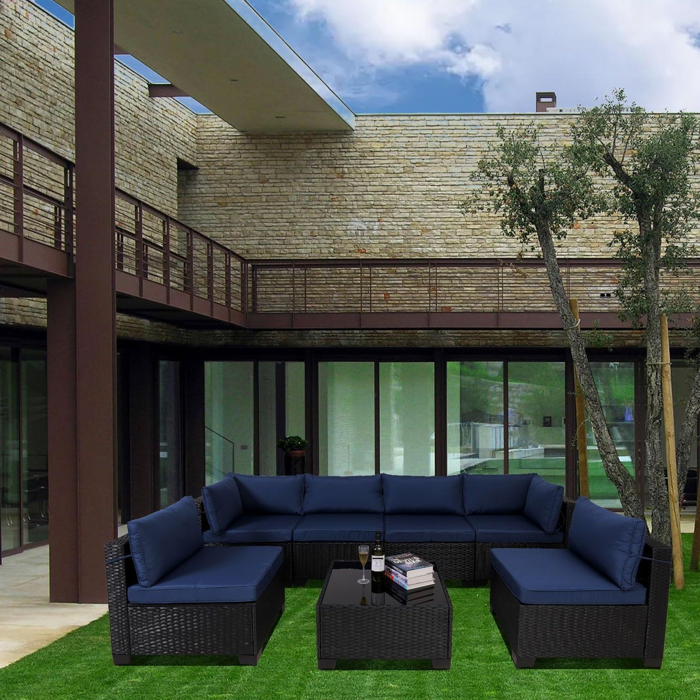 7-Piece Outdoor Rattan Patio Set
