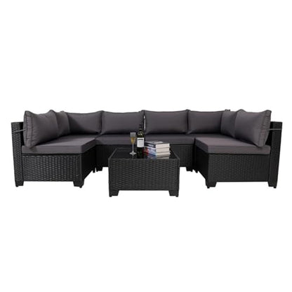 7-Piece Outdoor Rattan Patio Set