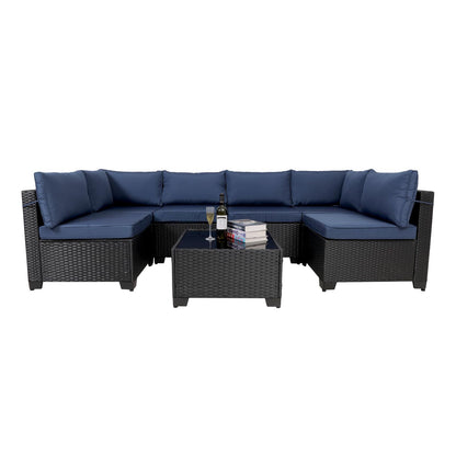 7-Piece Outdoor Rattan Patio Set