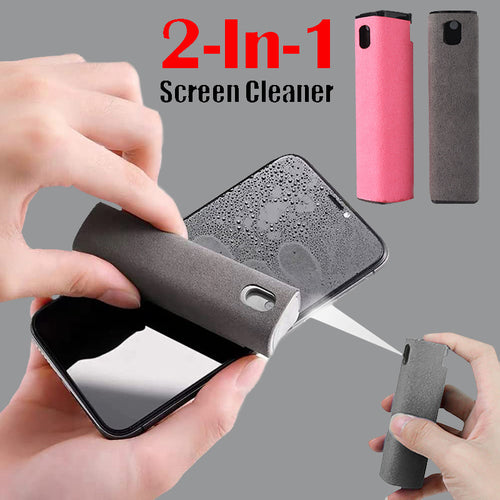 Portable Screen Cleaning Artifact – Spray Bottle with Integrated Wipe