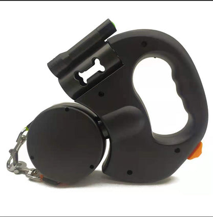 Retractable Dual Dog Leash – Reflective Pet Lead with 360° Swivel & Light