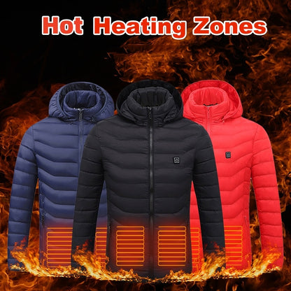 Heated USB Electric Jacket – Winter Thermal Cotton Coat for Men