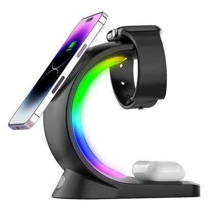 Magnetic Fast Charging Station – 4-in-1 Wireless Charger with Night Light