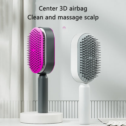 Self-Cleaning Hair Brush with Scalp Massage