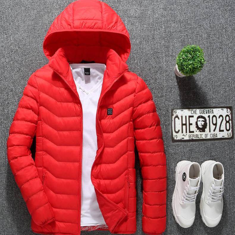Heated USB Electric Jacket – Winter Thermal Cotton Coat for Men