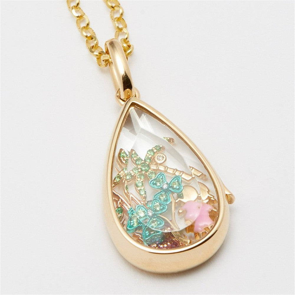 Ocean Heart Locket Necklace