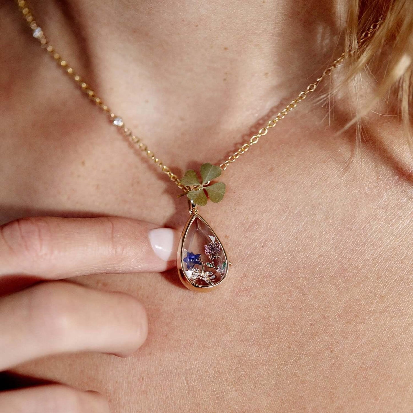 Ocean Heart Locket Necklace